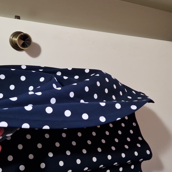 Navy blue and white polka dot midi dress - Picture 5 of 6